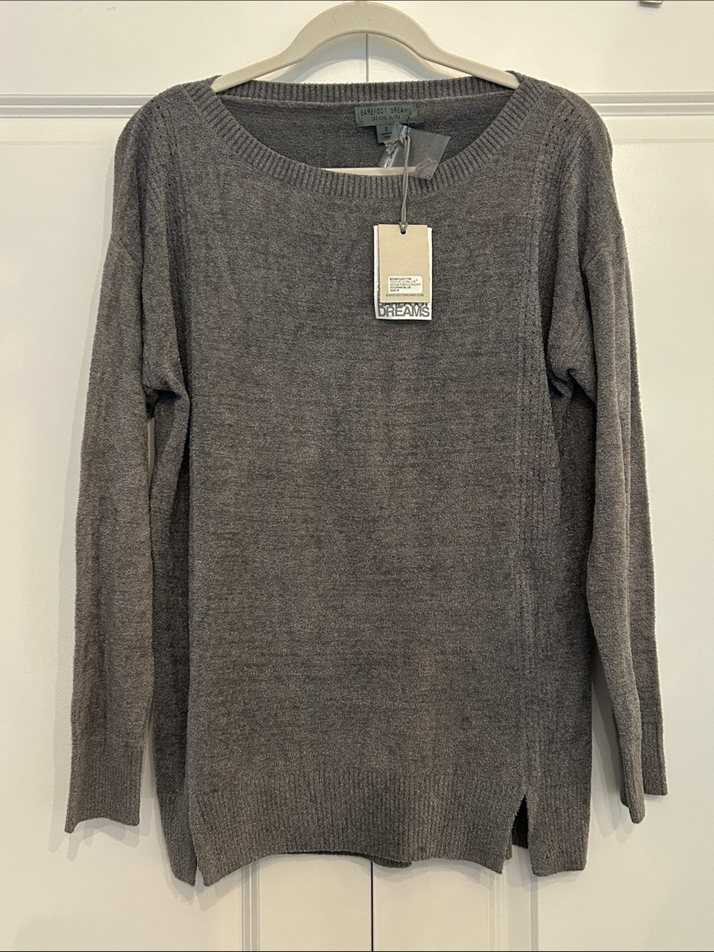 Barefoot Dreams Cozychic Ultra Lite Dockside Pointelle Pullover in Dolphin Blue